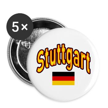 Stuttgart deutschland flagge - Buttons groß 56 mm (5er Pack) - Weiß - Vorne