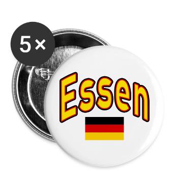 essen deutschland flagge - Buttons groß 56 mm (5er Pack) - Weiß - Vorne