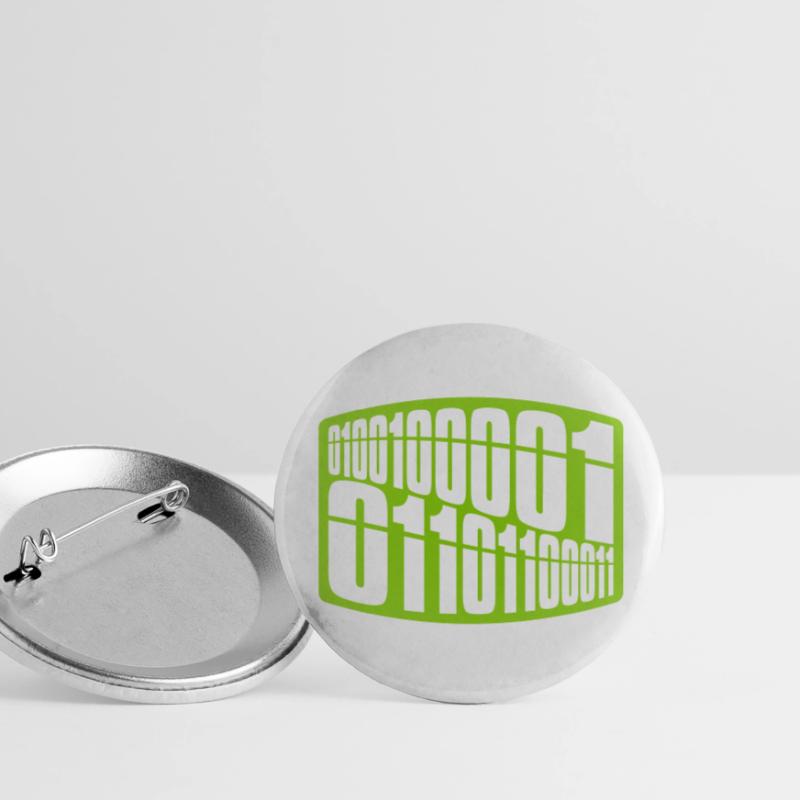 Binär Code Programm Sprache Buttons groß 56 mm (5er Pack)