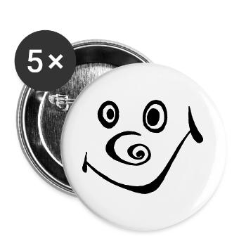 smile - Buttons groß 56 mm (5er Pack) - Weiß - Vorne