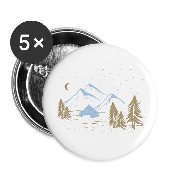 Gift idea - Camping Camper camping Nature - Buttons large 2.2''/56 mm (5-pack) - white - Front