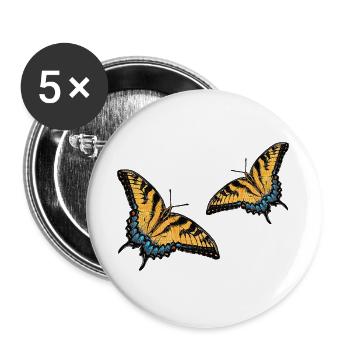 fotodruck schmetterlinge, schwalbenschwänze - Buttons groß 56 mm (5er Pack) - Weiß - Vorne