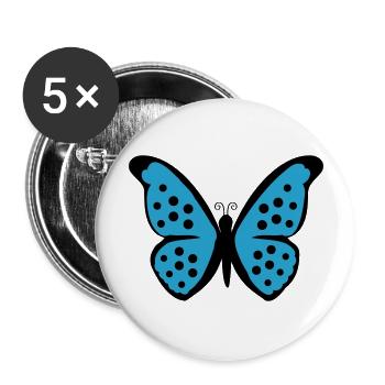 Schmetterling - Buttons groß 56 mm (5er Pack) - Weiß - Vorne