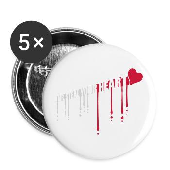 mr steal your heart - Buttons groß 56 mm (5er Pack) - Weiß - Vorne