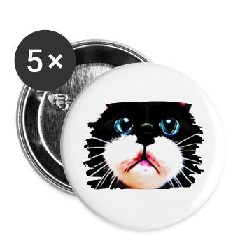 Cracy cat 7 - Buttons groß 56 mm (5er Pack) - Weiß - Vorne