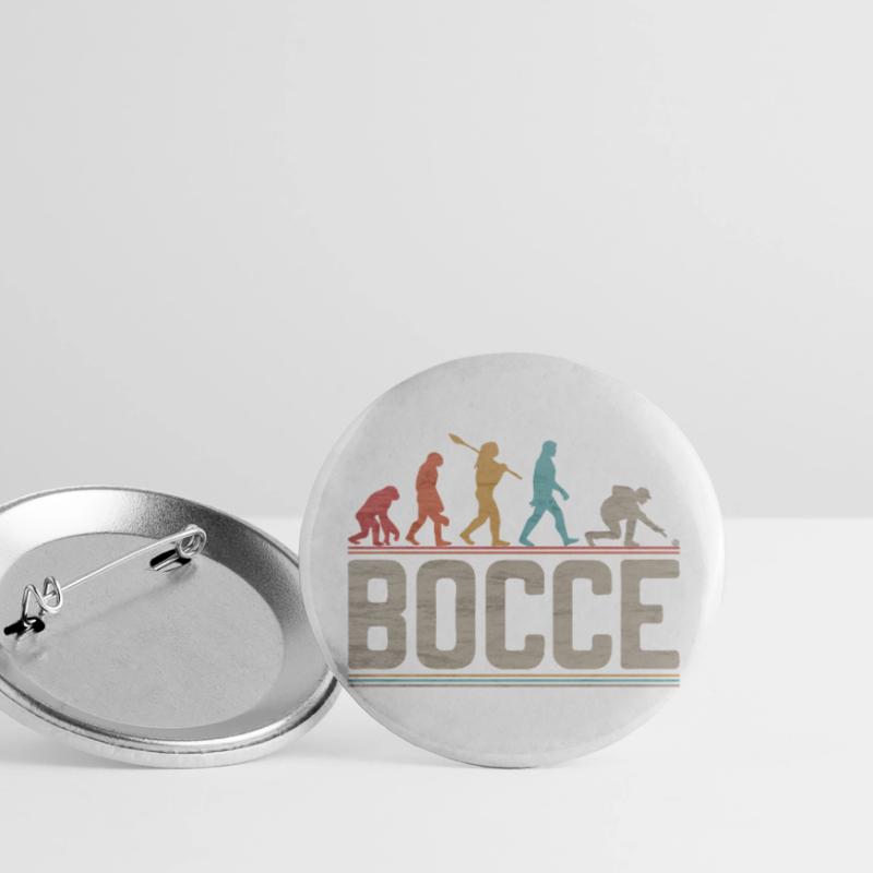 Bocce Evolution Evolution des Bocce Spielers Buttons groß 56 mm (5er Pack)