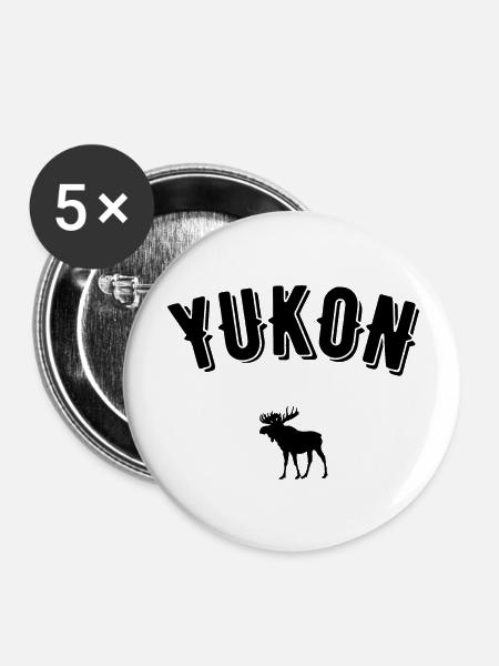 Yukon - Buttons groß 56 mm (5er Pack) - Weiß