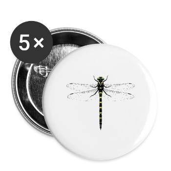Cordulegastrer bidentata - Lot de 5 grands badges (56 mm) - blanc - Devant