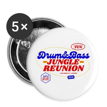 DnB Jungle Reunion - Buttons large 2.2''/56 mm (5-pack) - white - Front