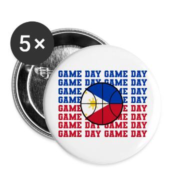 Philippines Filipino Flag Basketball I Cadeau - Lot de 5 grands badges (56 mm) - blanc - Devant