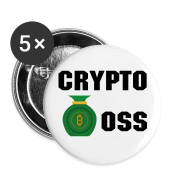 Bitcoin Trading Crypto Stocks - Buttons large 2.2''/56 mm (5-pack) - white - Front