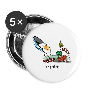 Paragliding Gleitschirm Pilot Vogel Ei - Buttons groß 56 mm (5er Pack) - Weiß - Vorne
