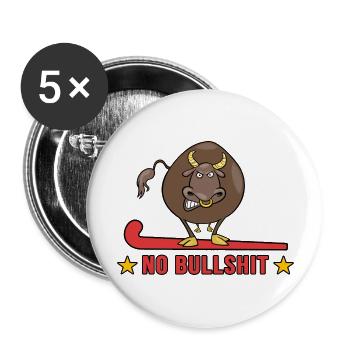 Hockey Field Hockey Player "the hockeybull" - Buttons large 2.2''/56 mm (5-pack) - white - Front