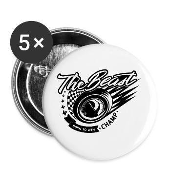 The Beast Wheel Rush Graphics - Buttons large 2.2''/56 mm (5-pack) - white - Front
