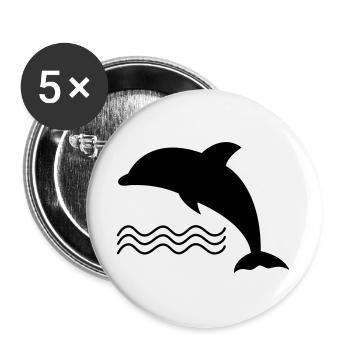 Le dauphin dans l’eau comme vecteur - Lot de 5 grands badges (56 mm) - blanc - Devant