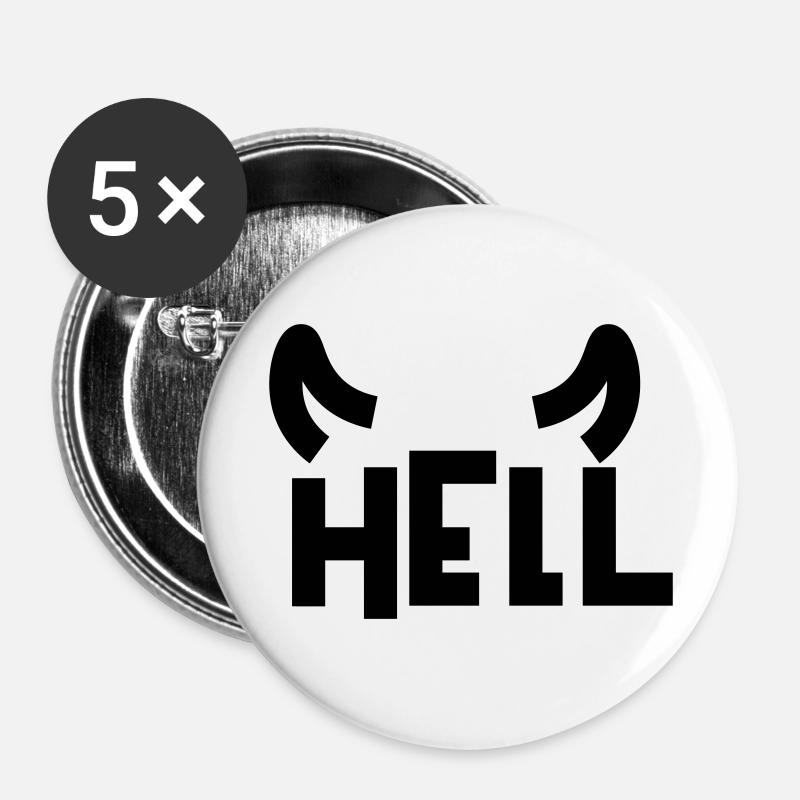 Hell - Buttons large 2.2''/56 mm (5-pack) - white