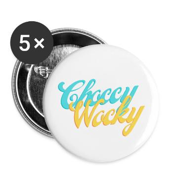 Hot Choccy Rocky - Buttons groß 56 mm (5er Pack) - Weiß - Vorne