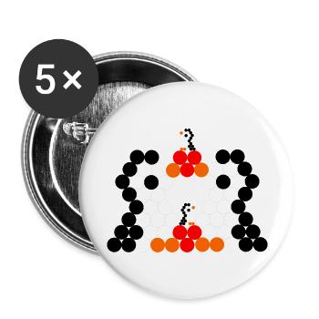 Pinguinfamilie mit Kinder - Buttons groß 56 mm (5er Pack) - Weiß - Vorne