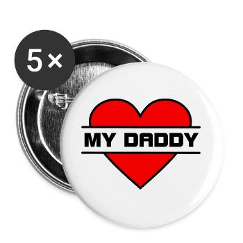 Je t’aime cœur 034 - Lot de 5 grands badges (56 mm) - blanc - Devant