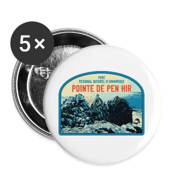 Regionalpark Armorica, Pointe de Pen Hir - Buttons groß 56 mm (5er Pack) - Weiß - Vorne