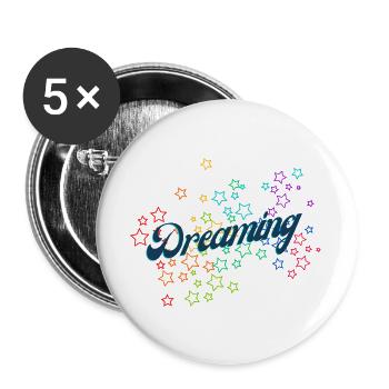 Dreaming - Buttons large 2.2''/56 mm (5-pack) - white - Front