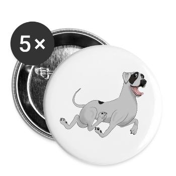 Run for fun - Buttons groß 56 mm (5er Pack) - Weiß - Vorne