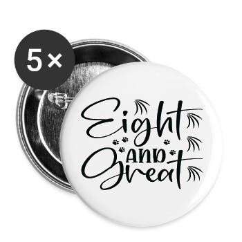Eight and Great - Buttons groß 56 mm (5er Pack) - Weiß - Vorne