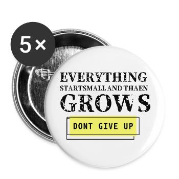 Conception écrite motivationnelle en anglais - Lot de 5 grands badges (56 mm) - blanc - Devant