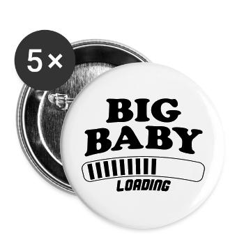Big Baby Loading - Buttons groß 56 mm (5er Pack) - Weiß - Vorne