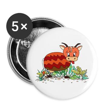 Cow - Buttons large 2.2''/56 mm (5-pack) - white - Front