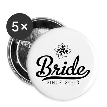Mariée depuis 2003 - Lot de 5 grands badges (56 mm) - blanc - Devant