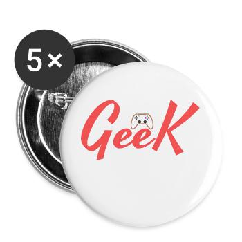 Future Geek Papa - Buttons large 2.2''/56 mm (5-pack) - white - Front