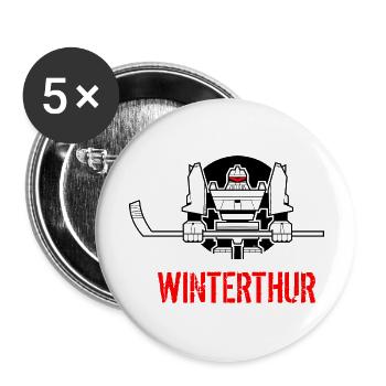 Winterthur Hockey Robot - Buttons groß 56 mm (5er Pack) - Weiß - Vorne