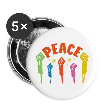 PAIX - Lot de 5 grands badges (56 mm) - blanc - Devant