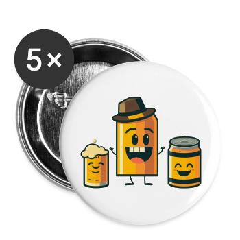 lustige craft bier dosen - Buttons groß 56 mm (5er Pack) - Weiß - Vorne