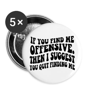 FUNNY SARCASTIC SAYING - Buttons large 2.2''/56 mm (5-pack) - white - Front