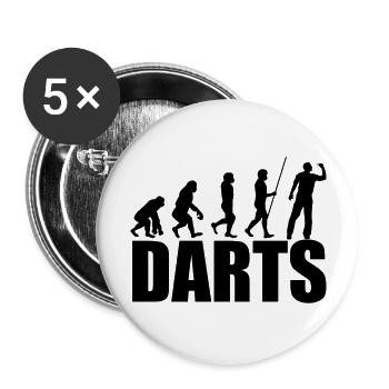 Darts Sports Fun - Buttons large 2.2''/56 mm (5-pack) - white - Front