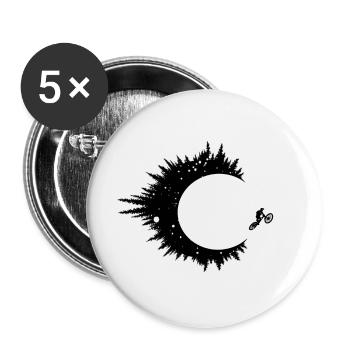 MTB Lifestyle - Jumping Moon - Buttons large 2.2''/56 mm (5-pack) - white - Front