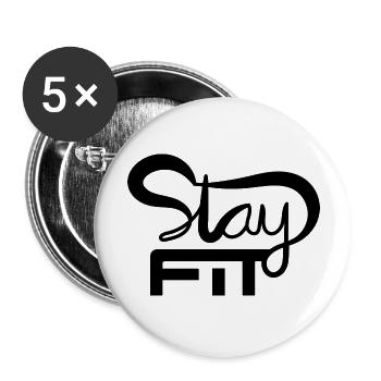 RESTEZ EN FORME ÉCRIT À LA MAIN - Lot de 5 grands badges (56 mm) - blanc - Devant