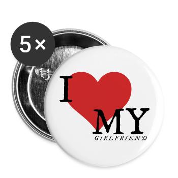 J’aime ma copine - Lot de 5 grands badges (56 mm) - blanc - Devant