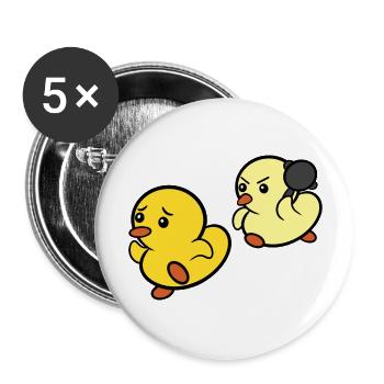 Duck Chase! - Buttons large 2.2''/56 mm (5-pack) - white - Front