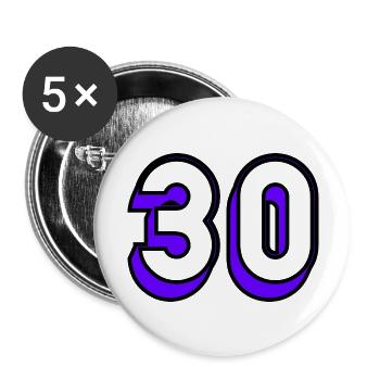 30 ANS. 30. 30e ANNIVERSAIRE. ANNIVERSAIRE 30 ANS - Lot de 5 grands badges (56 mm) - blanc - Devant