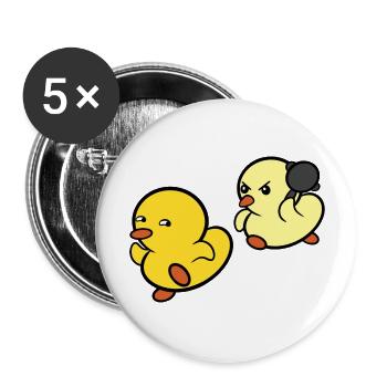 Naughty Duck Chase - Buttons large 2.2''/56 mm (5-pack) - white - Front