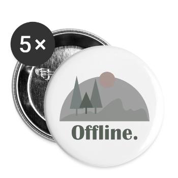 Berge Kletterer Natur Abenteuer - Buttons groß 56 mm (5er Pack) - Weiß - Vorne