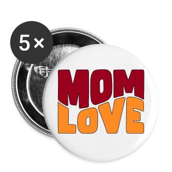 Design Mom Love - Lot de 5 grands badges (56 mm) - blanc - Devant