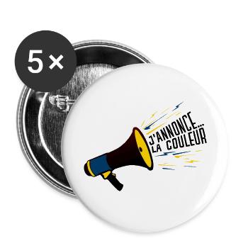 porte voix annonce couleur elcair humour 304 B - Lot de 5 grands badges (56 mm) - blanc - Devant