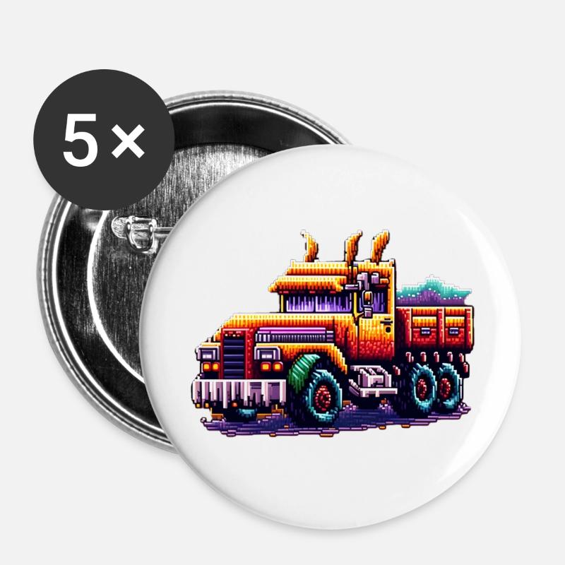 Pixel Truck No. 2 - Buttons large 2.2''/56 mm (5-pack) - white