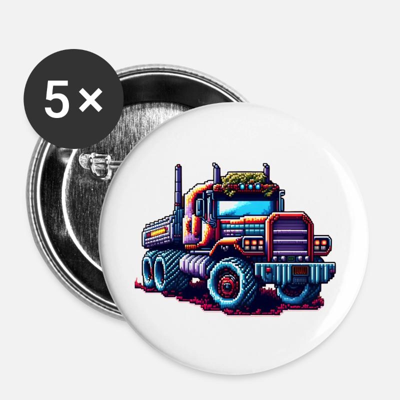 Pixel Truck No. 3 - Buttons large 2.2''/56 mm (5-pack) - white