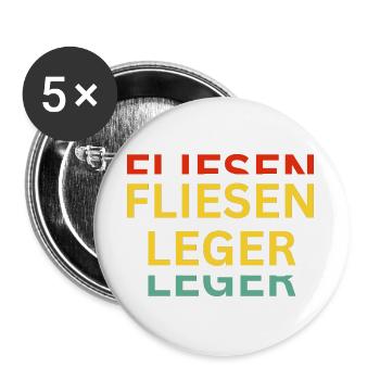 Motivierende Wortspiel-Kunst auf Textilien - Buttons groß 56 mm (5er Pack) - Weiß - Vorne