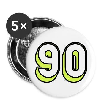 90. BIRTHDAY. HAPPY BIRTHDAY - Buttons large 2.2''/56 mm (5-pack) - white - Front